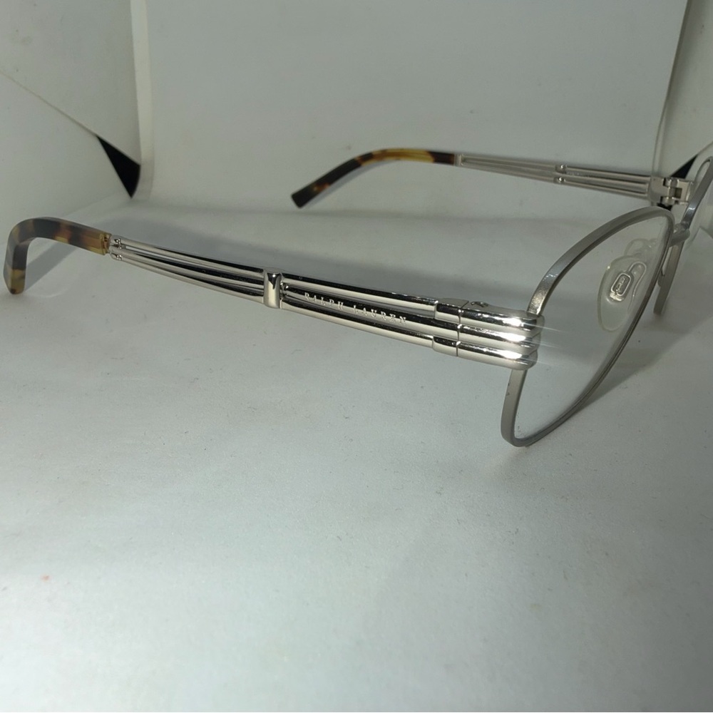 Ralph Lauren Silver Metal Women's Eyeglasses with Tortoiseshell Temples - Picture 2 of 5